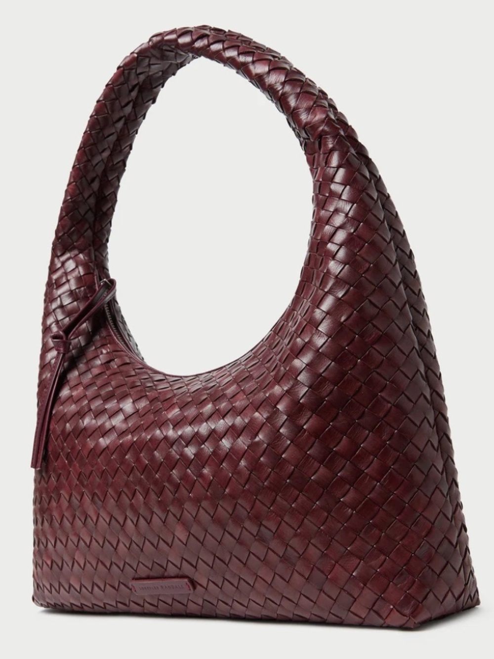 *NO OFFER* Loeffler Randall Maroon Woven Hobo Bag - Picture 3 of 5